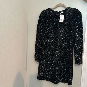 H&M mini sequined black dress